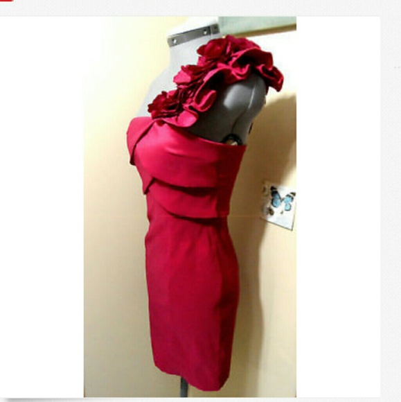 Snap Dresses Snap Formal Dress 2 Xs Red One Shoulder Scallop Poshmark